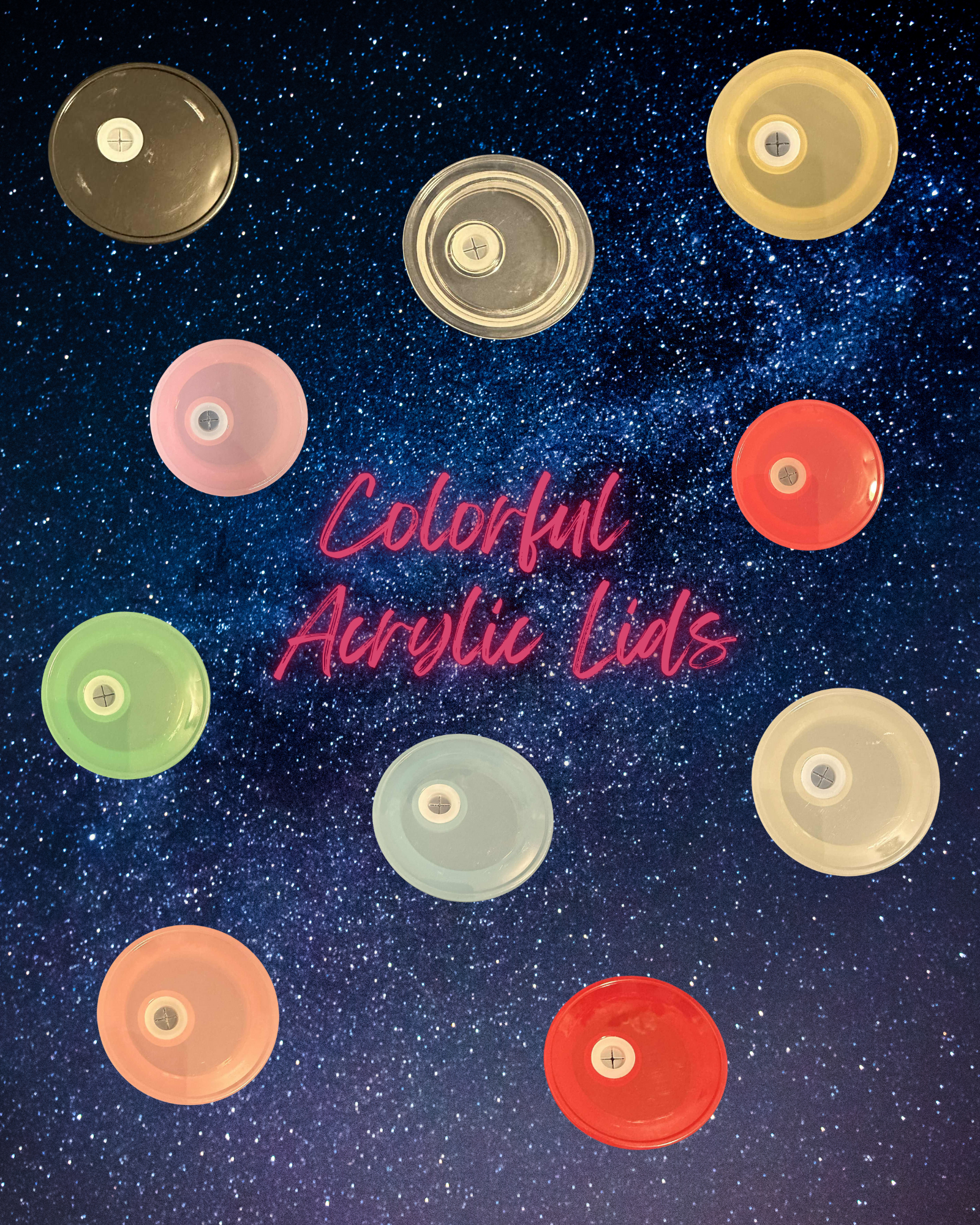 COLORFUL LIDS & COLOR GLASS STRAWS