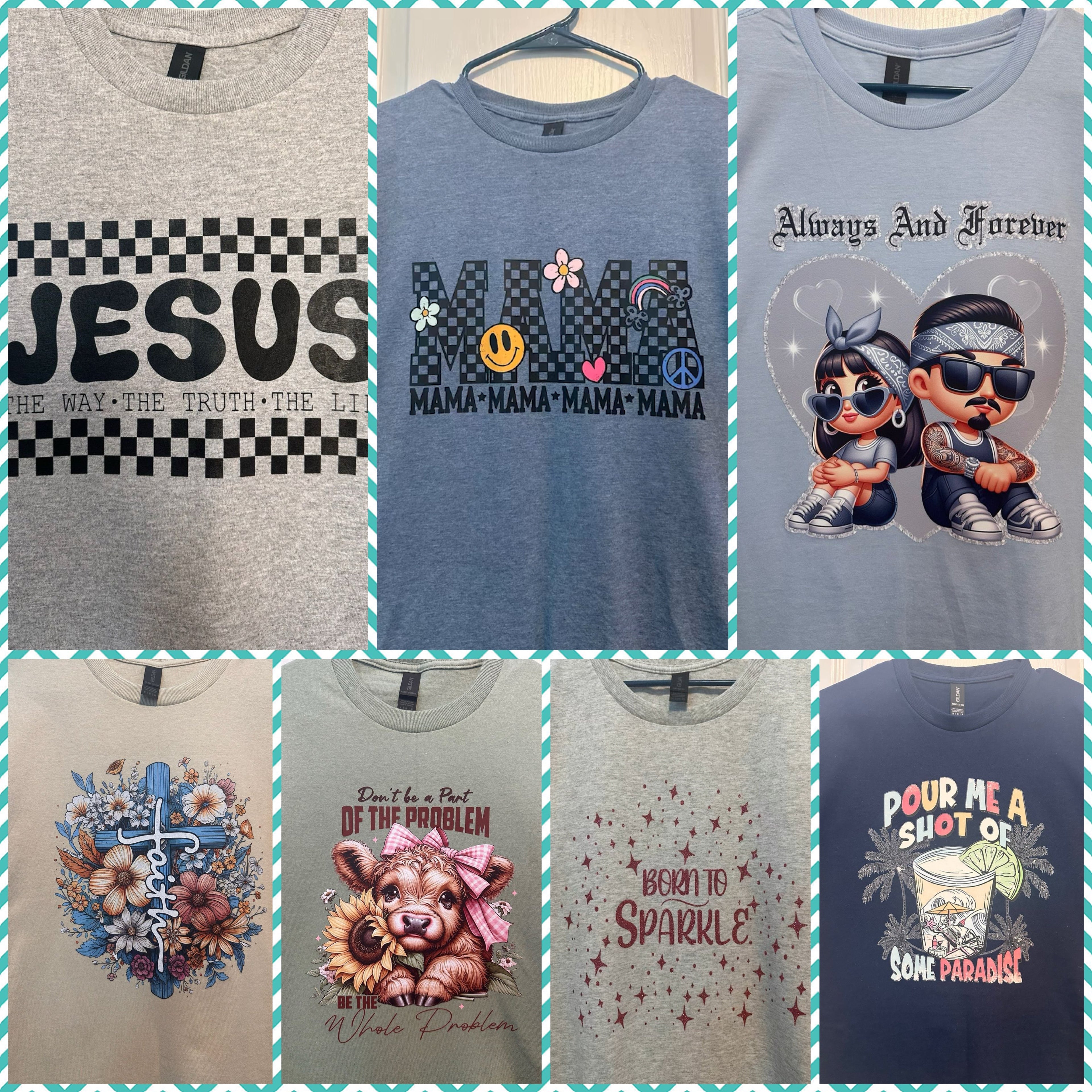 ACTION 2: CHOOSE YOUR TRANSFER SHEET FOR YOUR SHIRT OR TOTE BAG