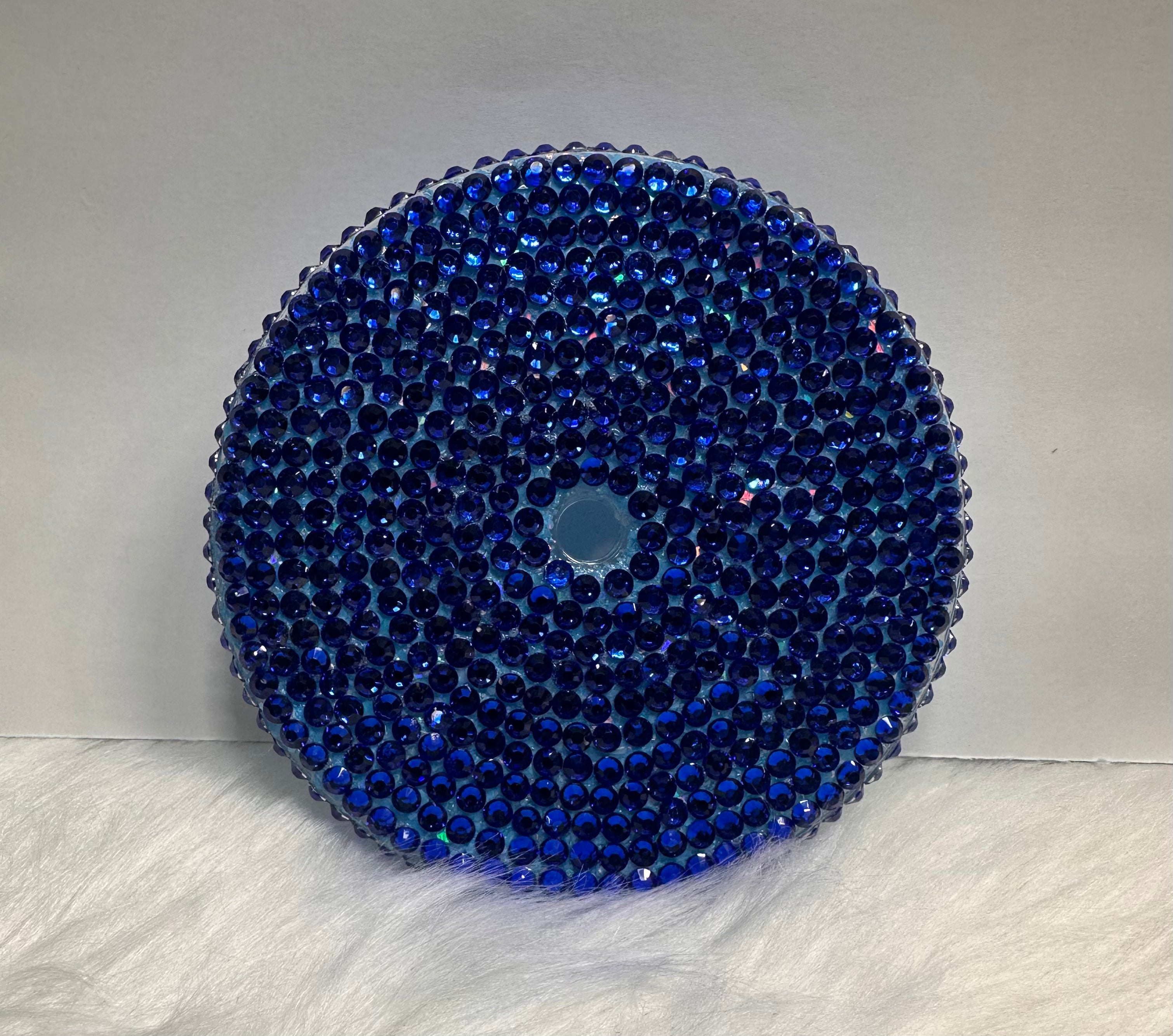 24oz Blue Rhinestone Custom Lid