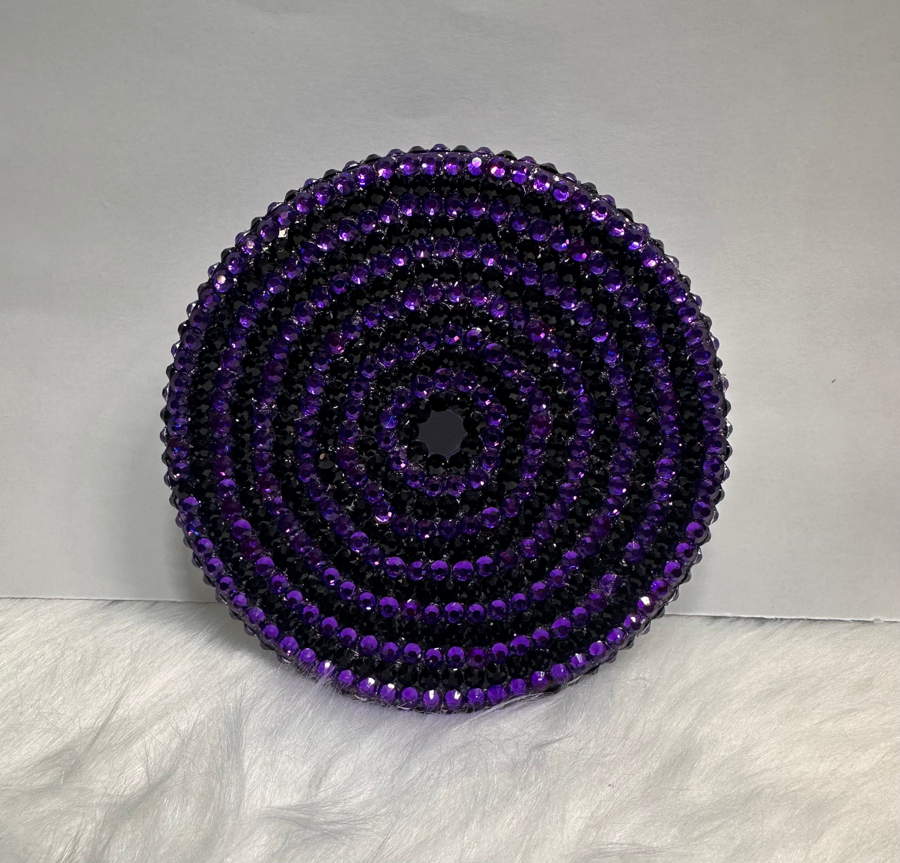 24oz Purple/Black Rhinestone Custom Lid