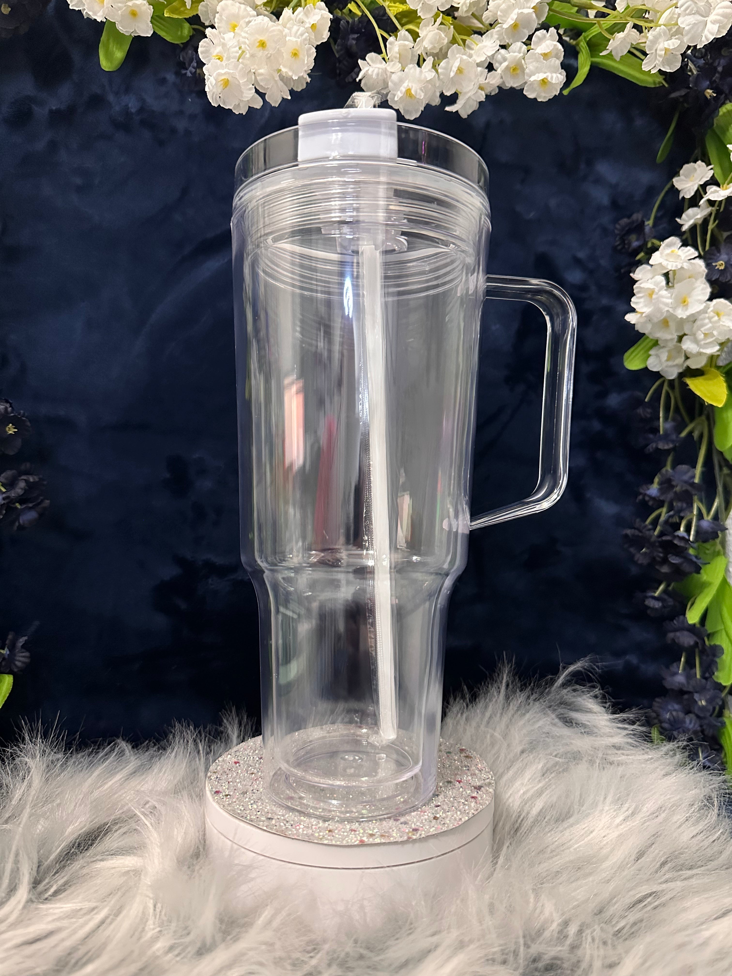 30oz Acrylic Snow Globe Tumbler w/Handle