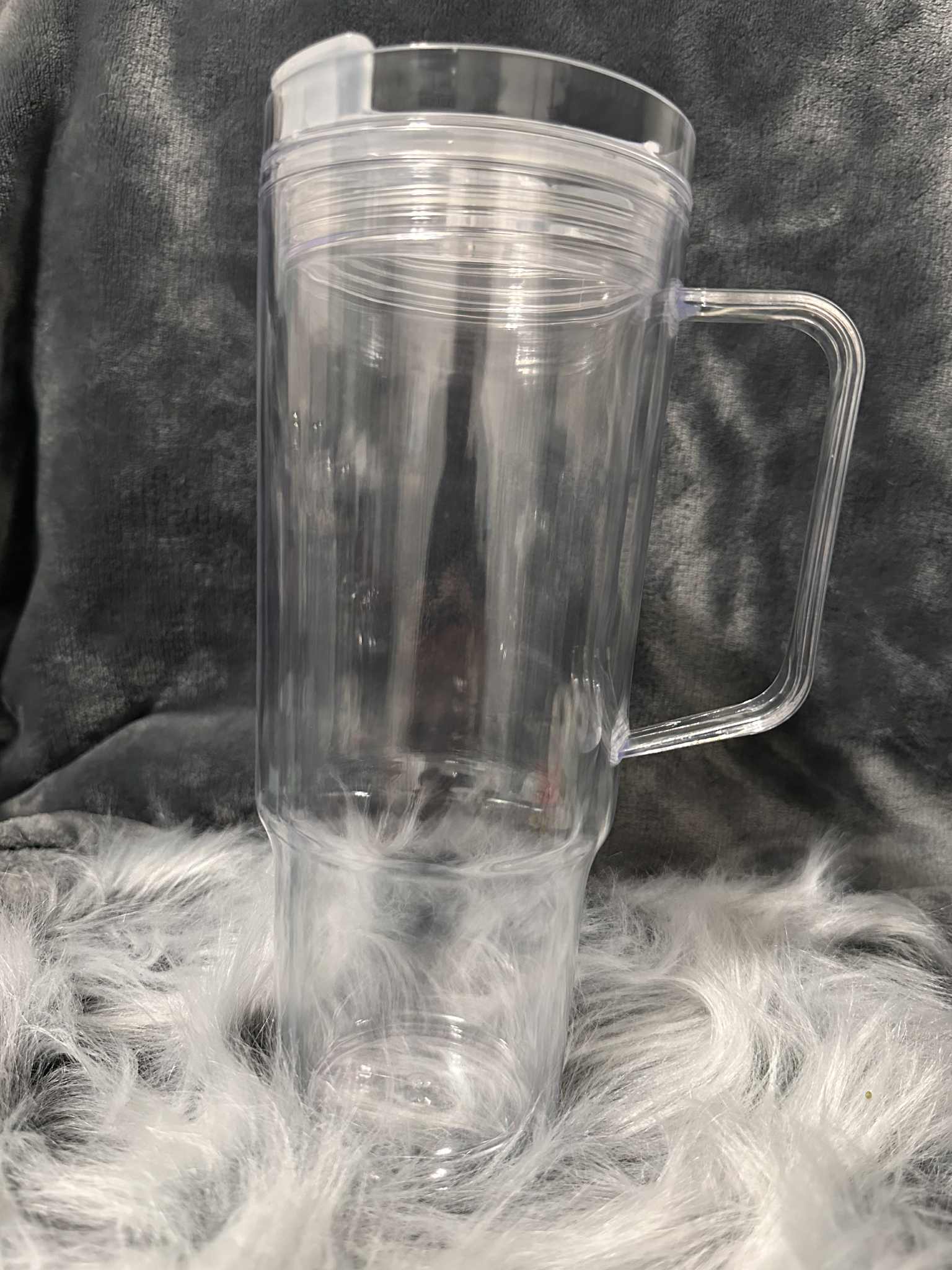 40oz Acrylic Snow Globe Tumbler w/Handle