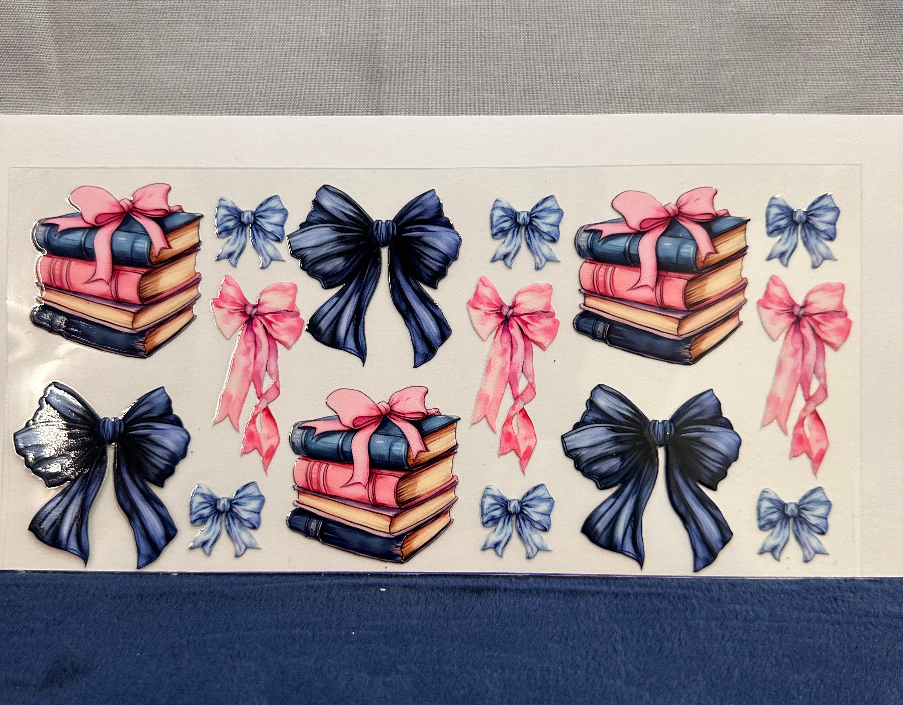 Blue Bow with Books