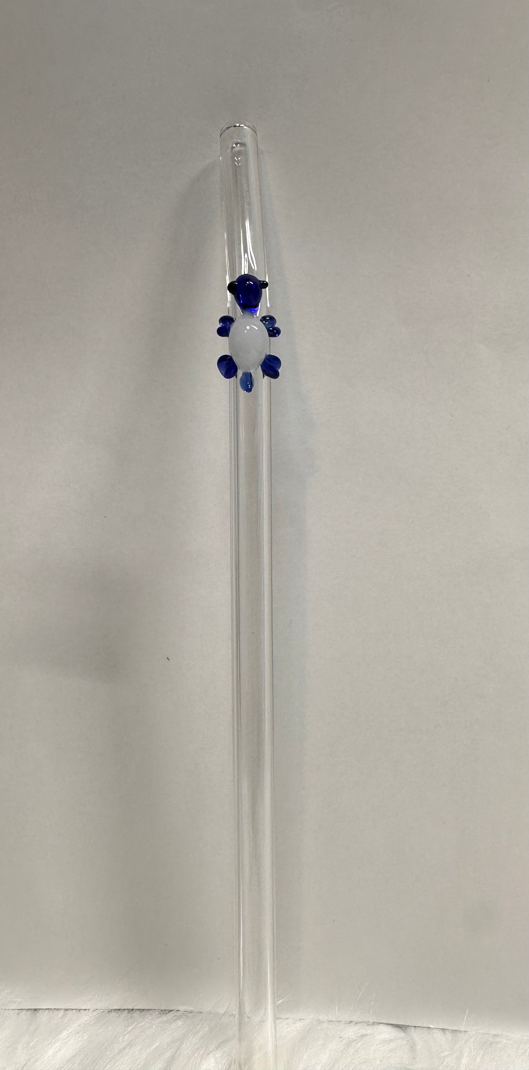 16oz Blue Turtle Glass Straw