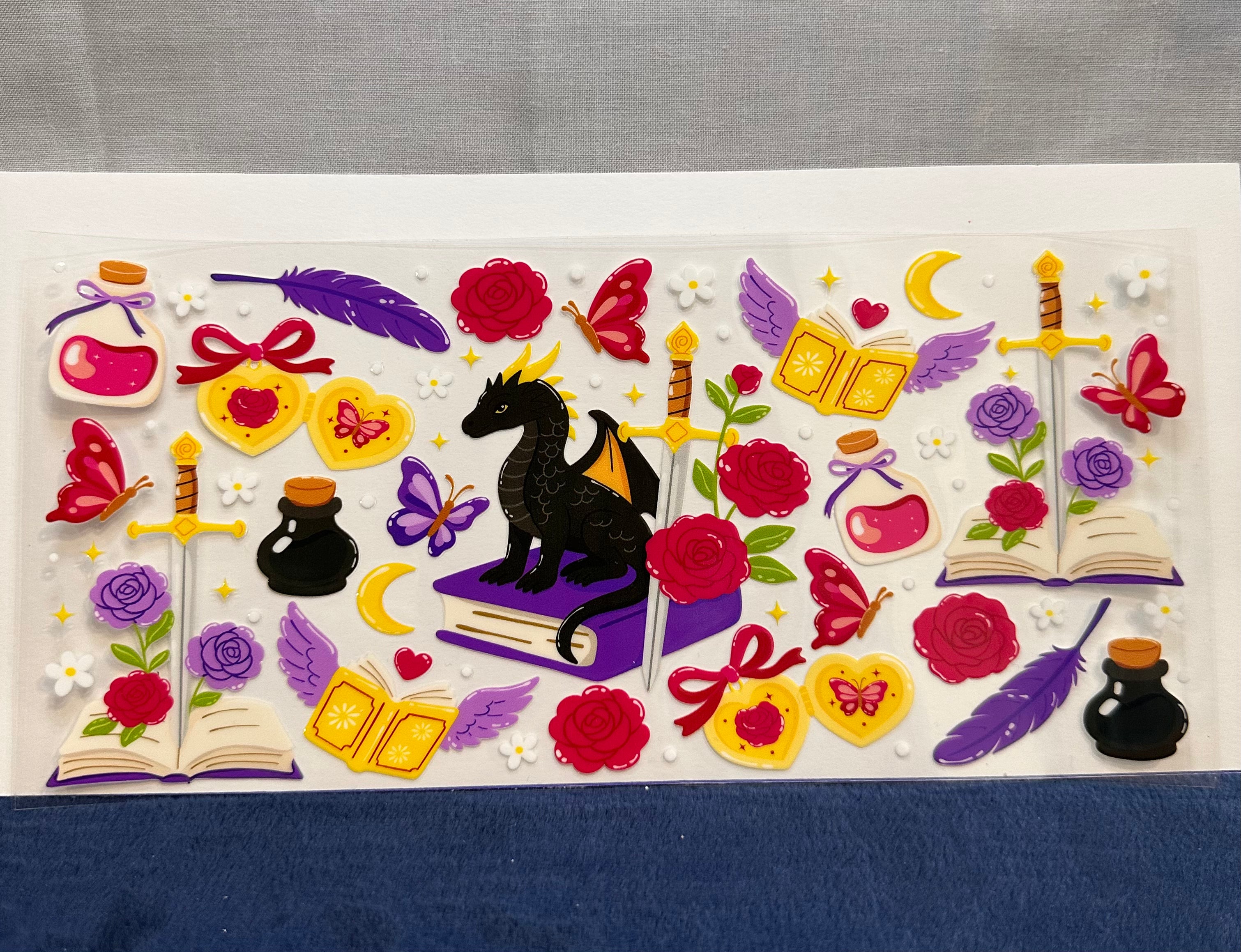Dragon with Purple book and Sword