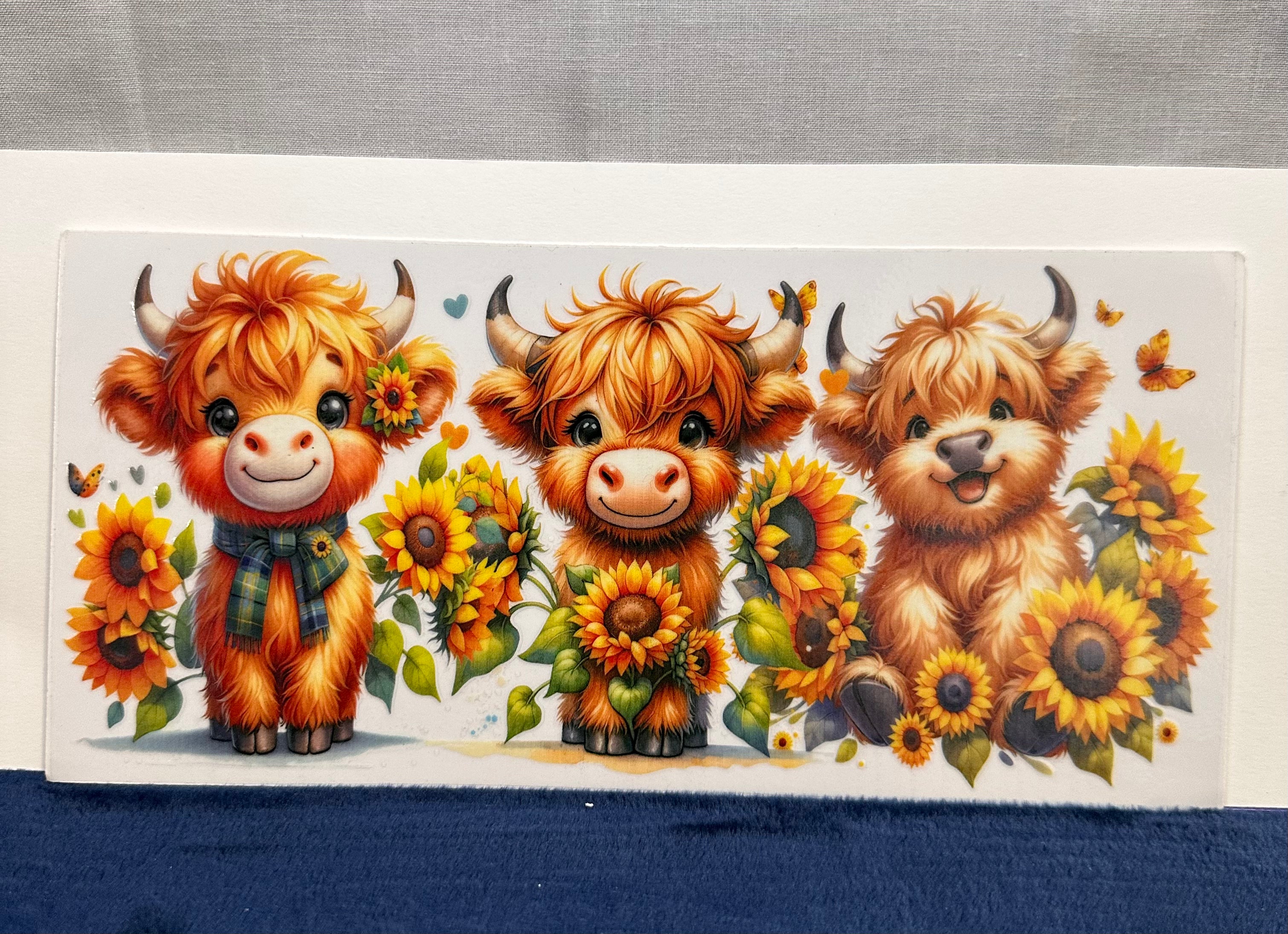 Cows with Yellow Sunflowers