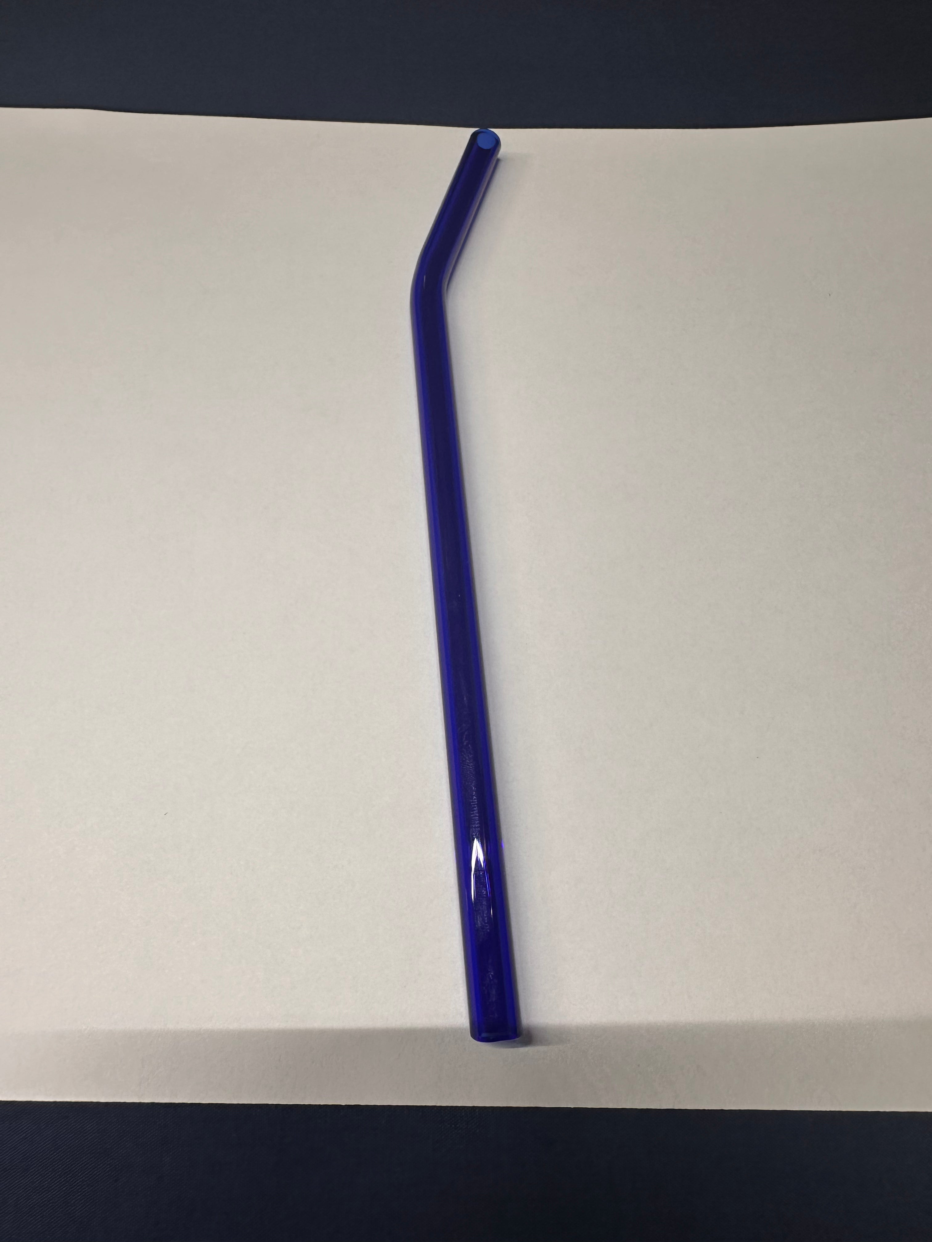Dark Blue Glass Straw