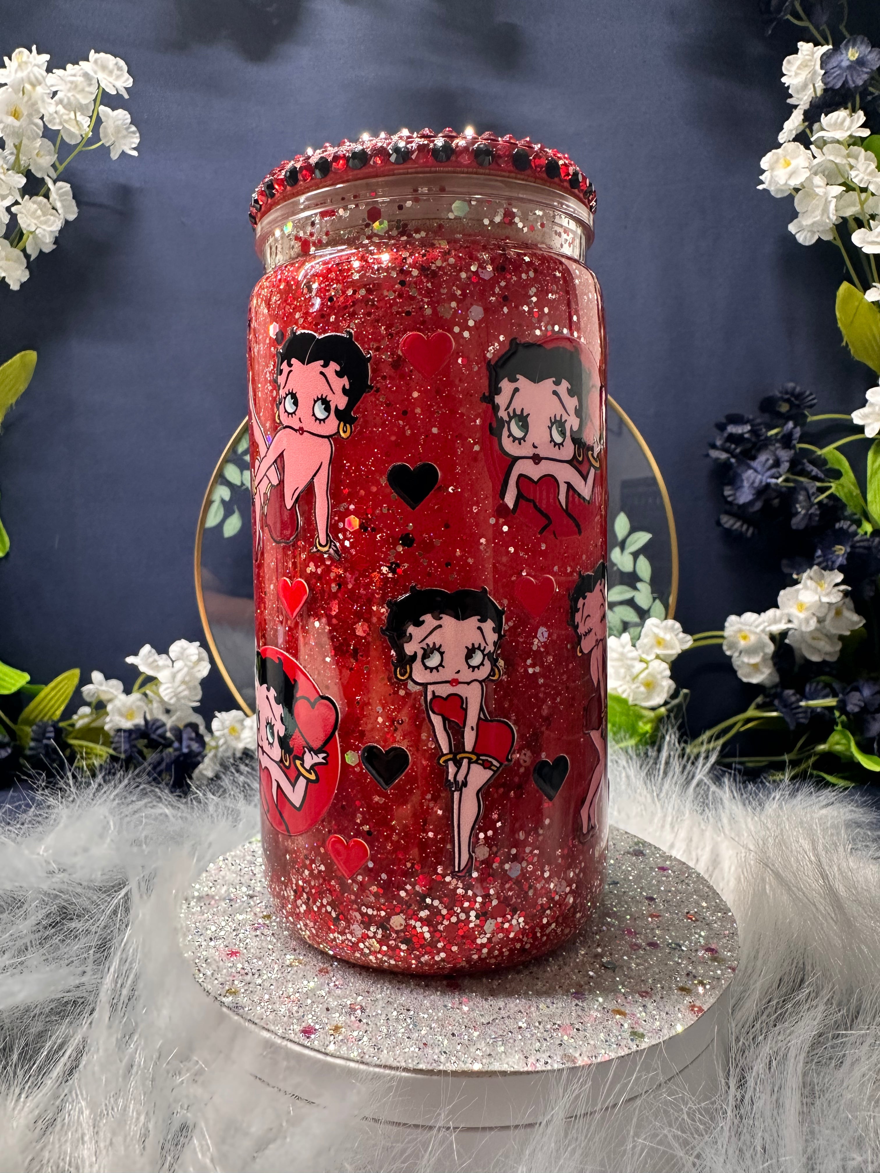 16oz Acrylic Betty Boop Lava Drip Snow Globe Cup