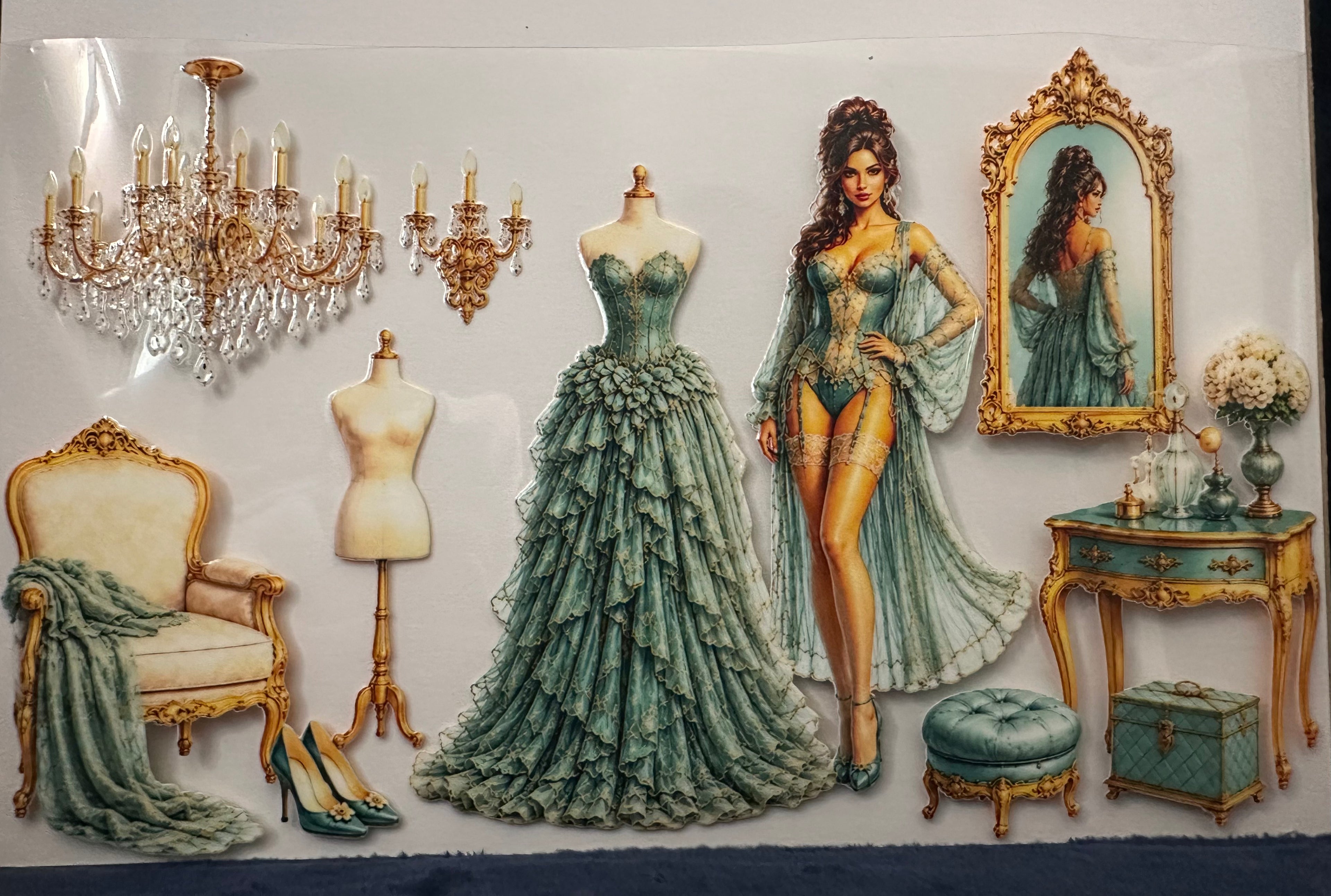 Girl in Teal (For a 24oz Cup)