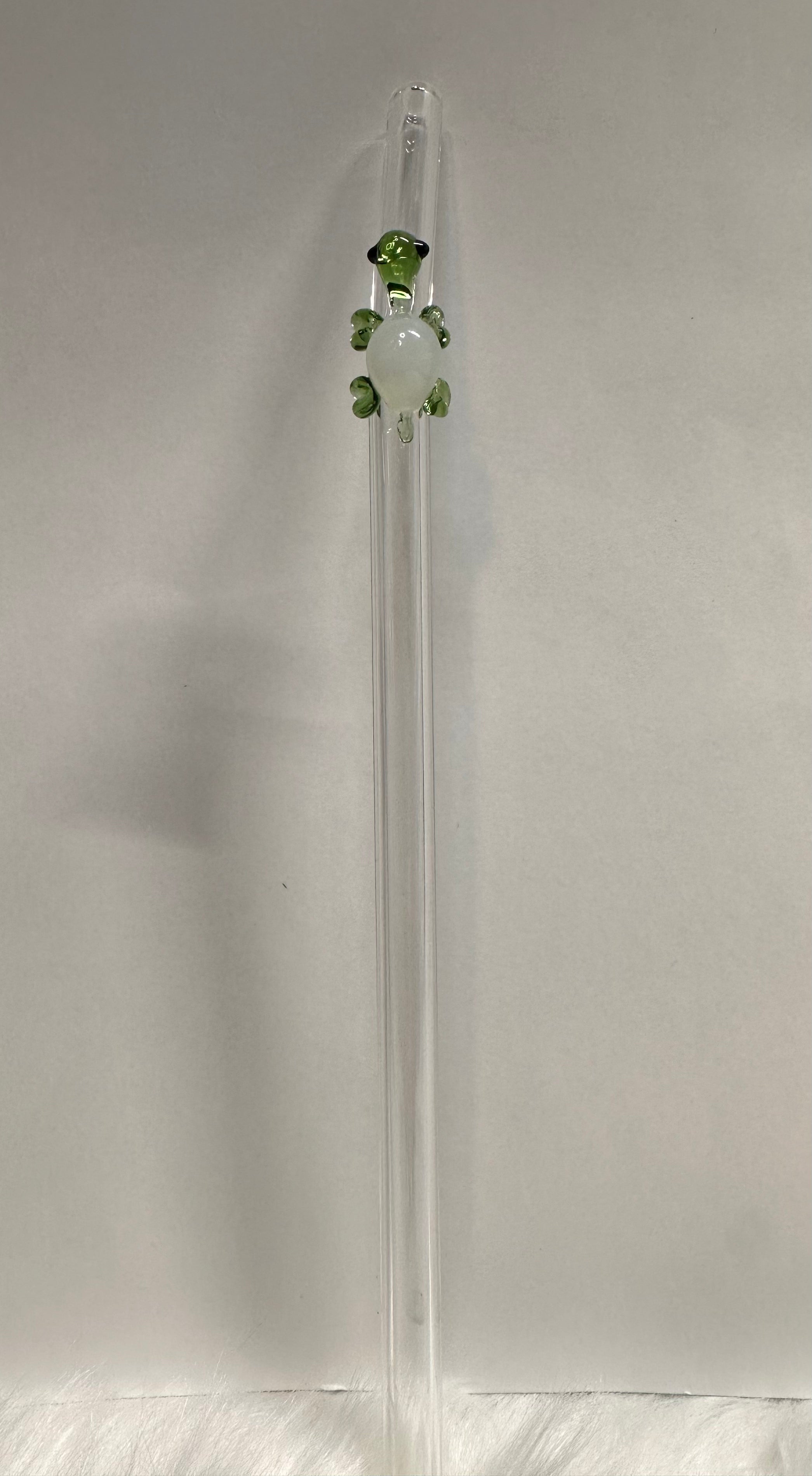 16oz Green Turtle Glass Straw