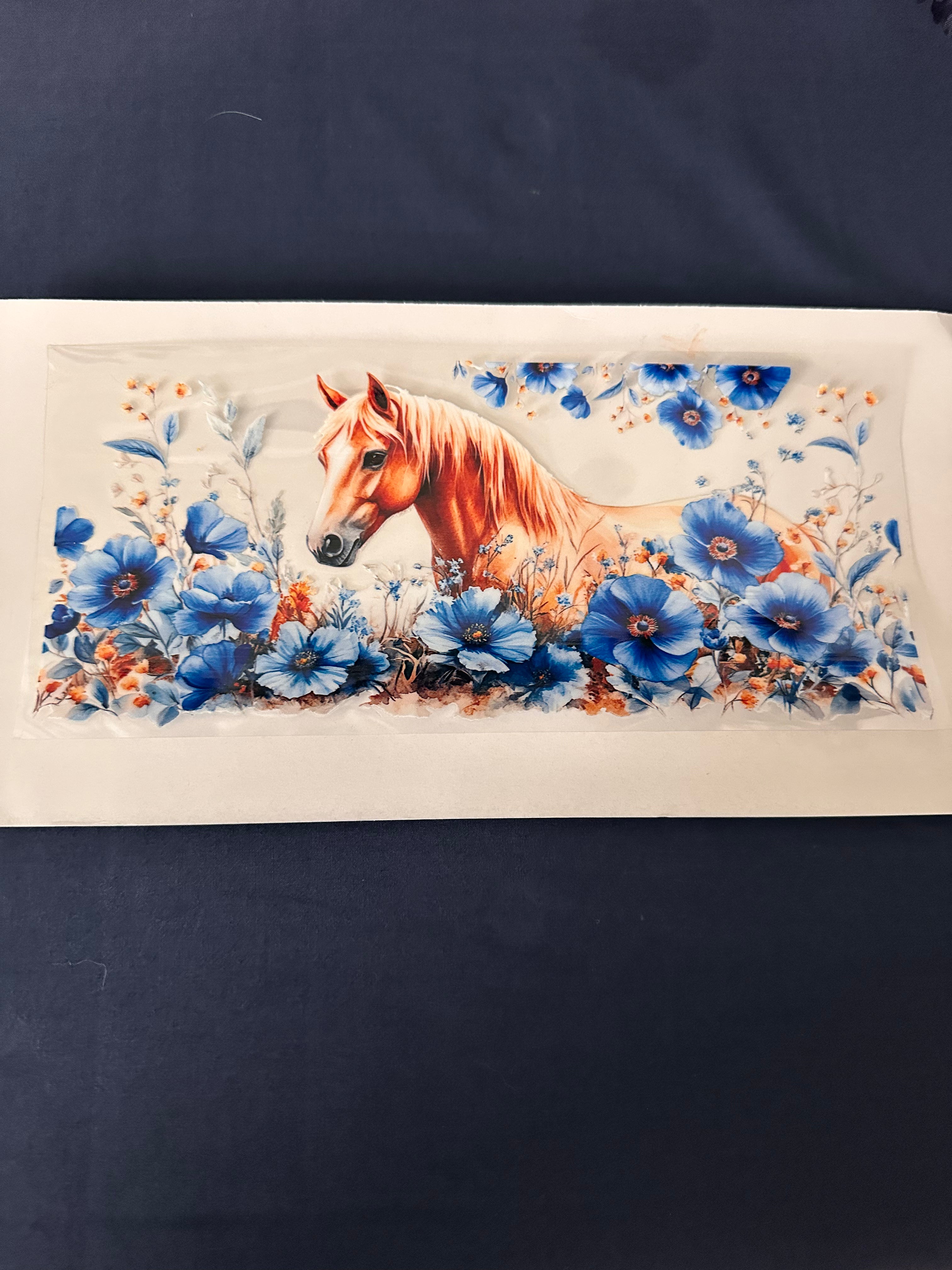 309  Horse w/Blue Flowers