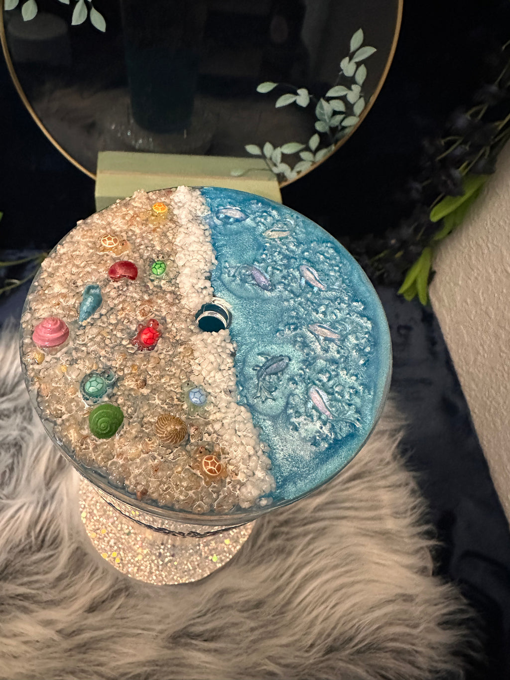 24oz Glow in the Dark Sea Turtle Snow Globe Tumbler