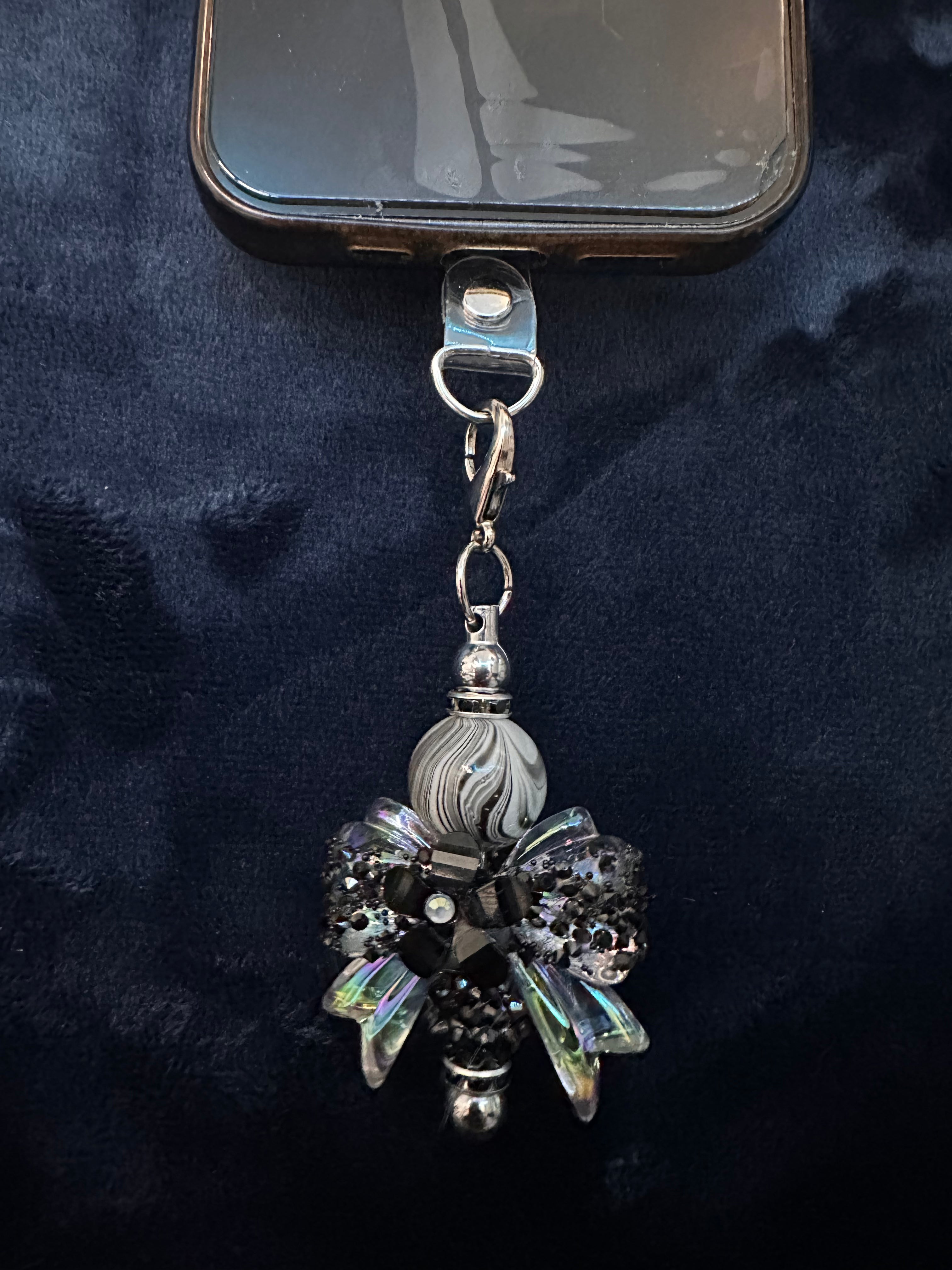 Black Bow Phone Charm
