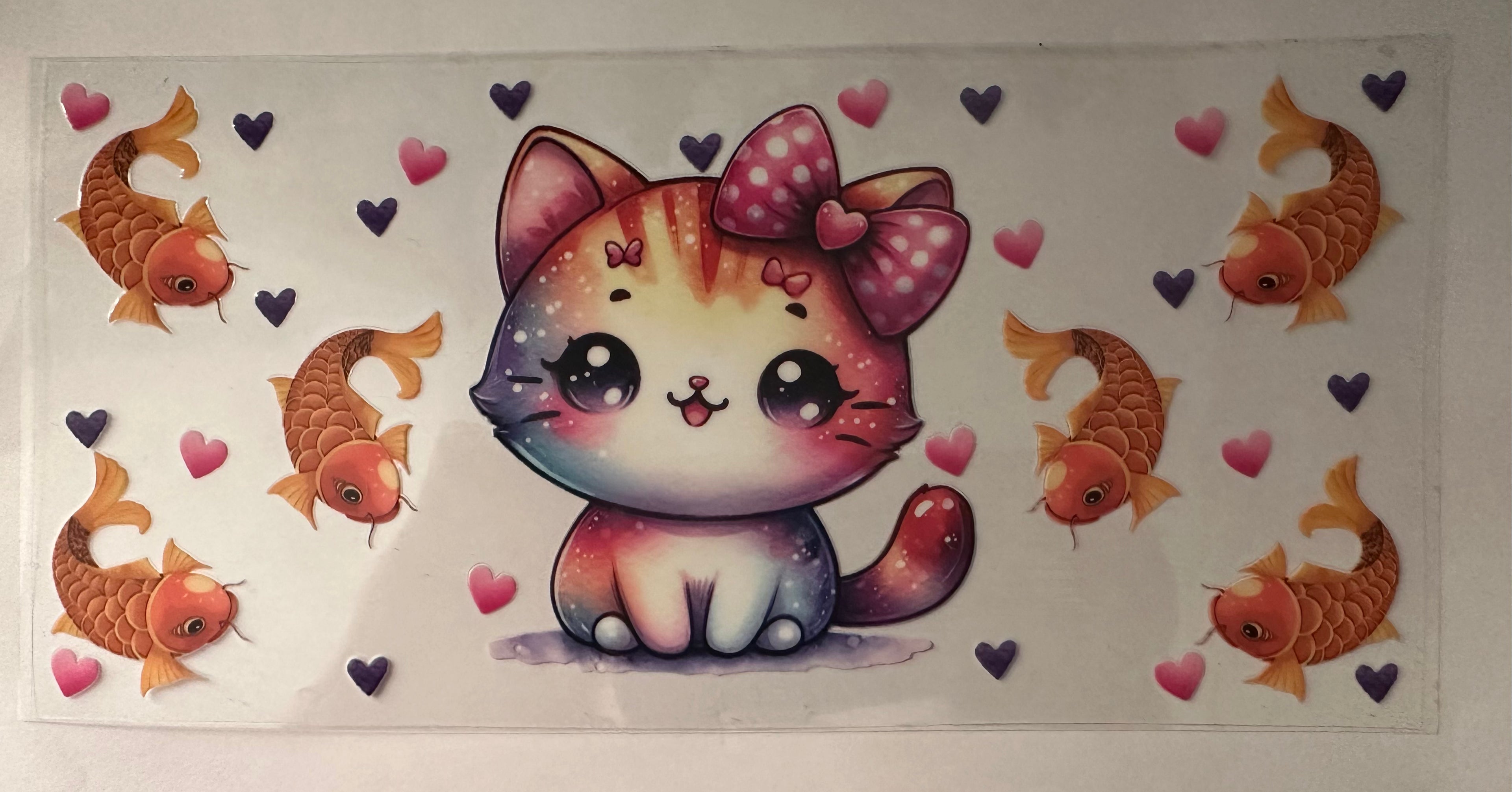 107  Kitten w/Fish background