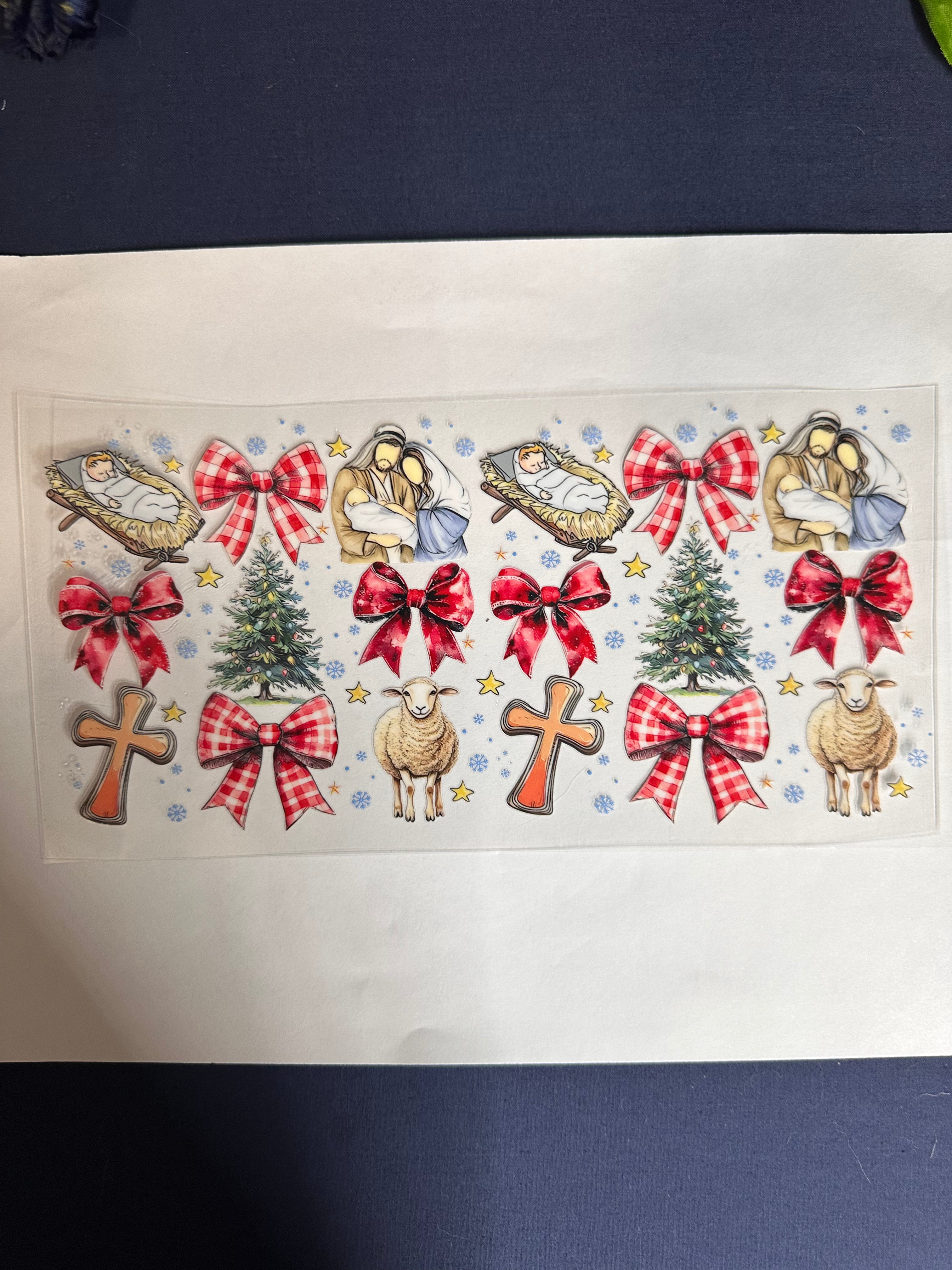 168  Baby Jesus, Mary, Joseph w/Bow