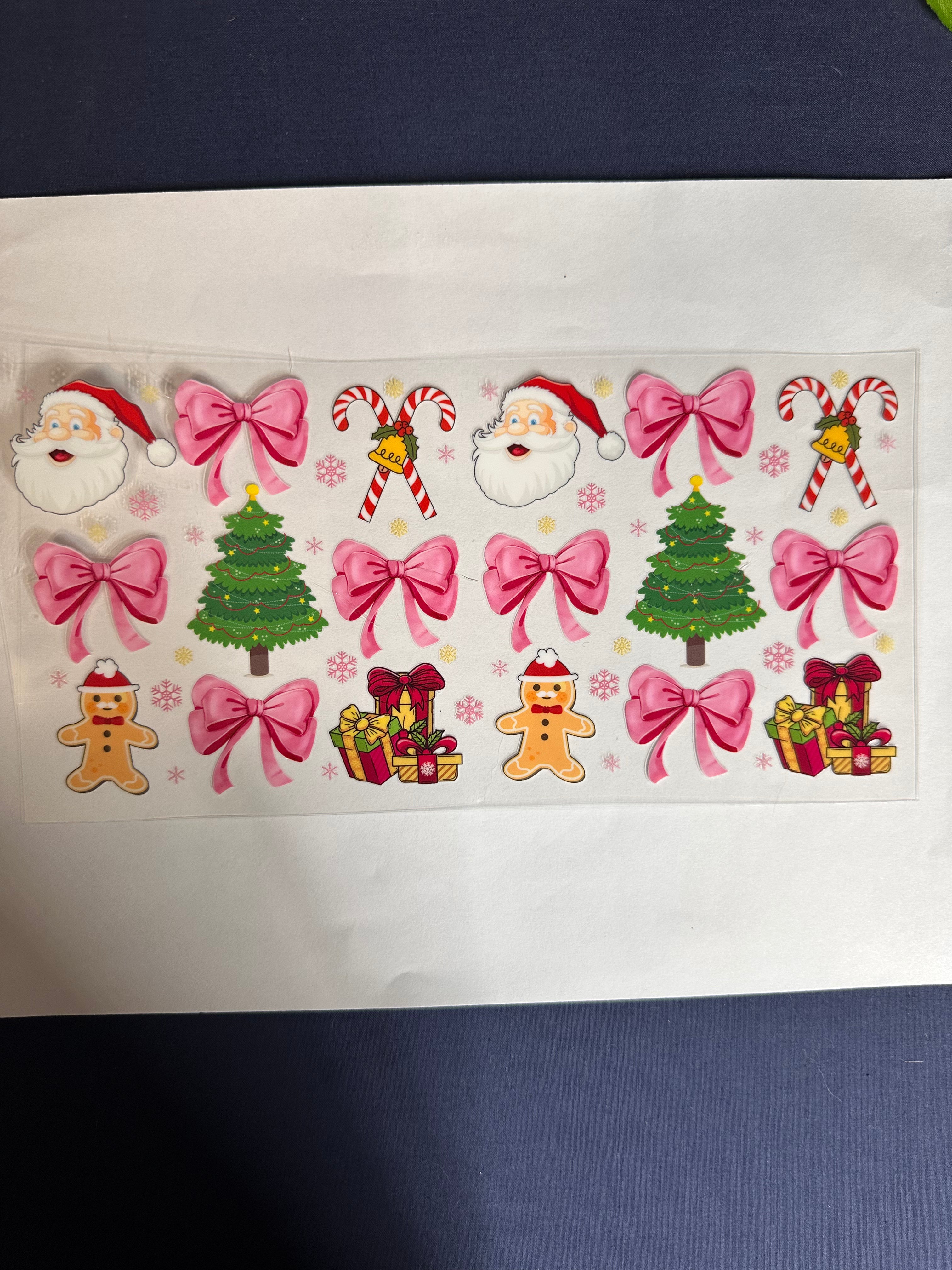 227  Santa Pink Bows 1