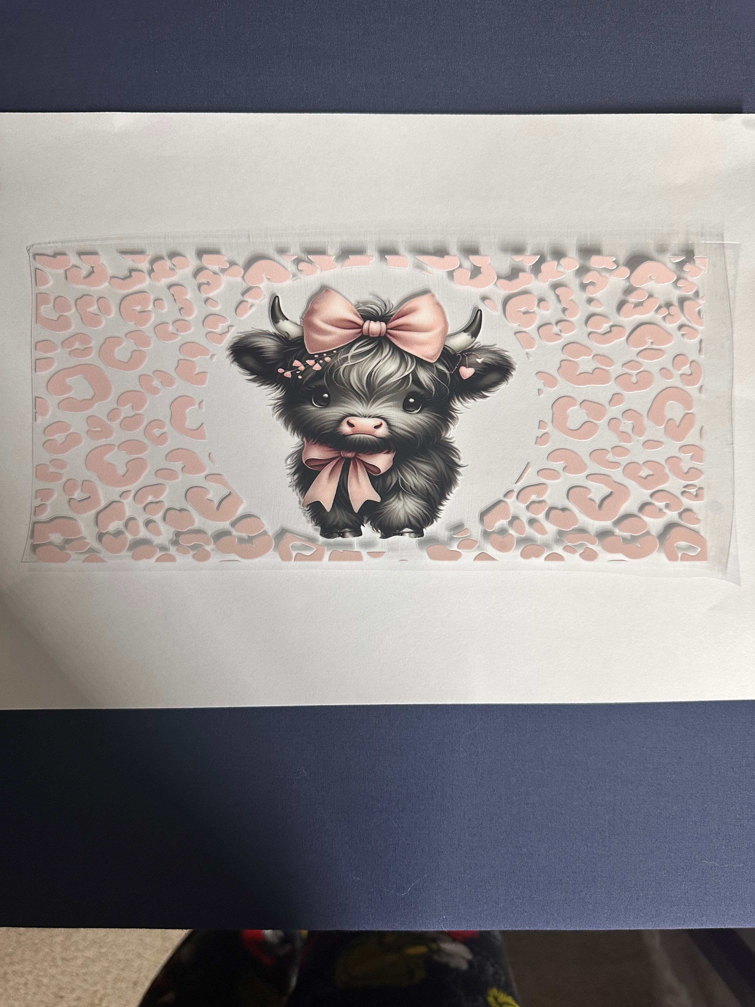 238  Cow w/Pink Cheetah Print