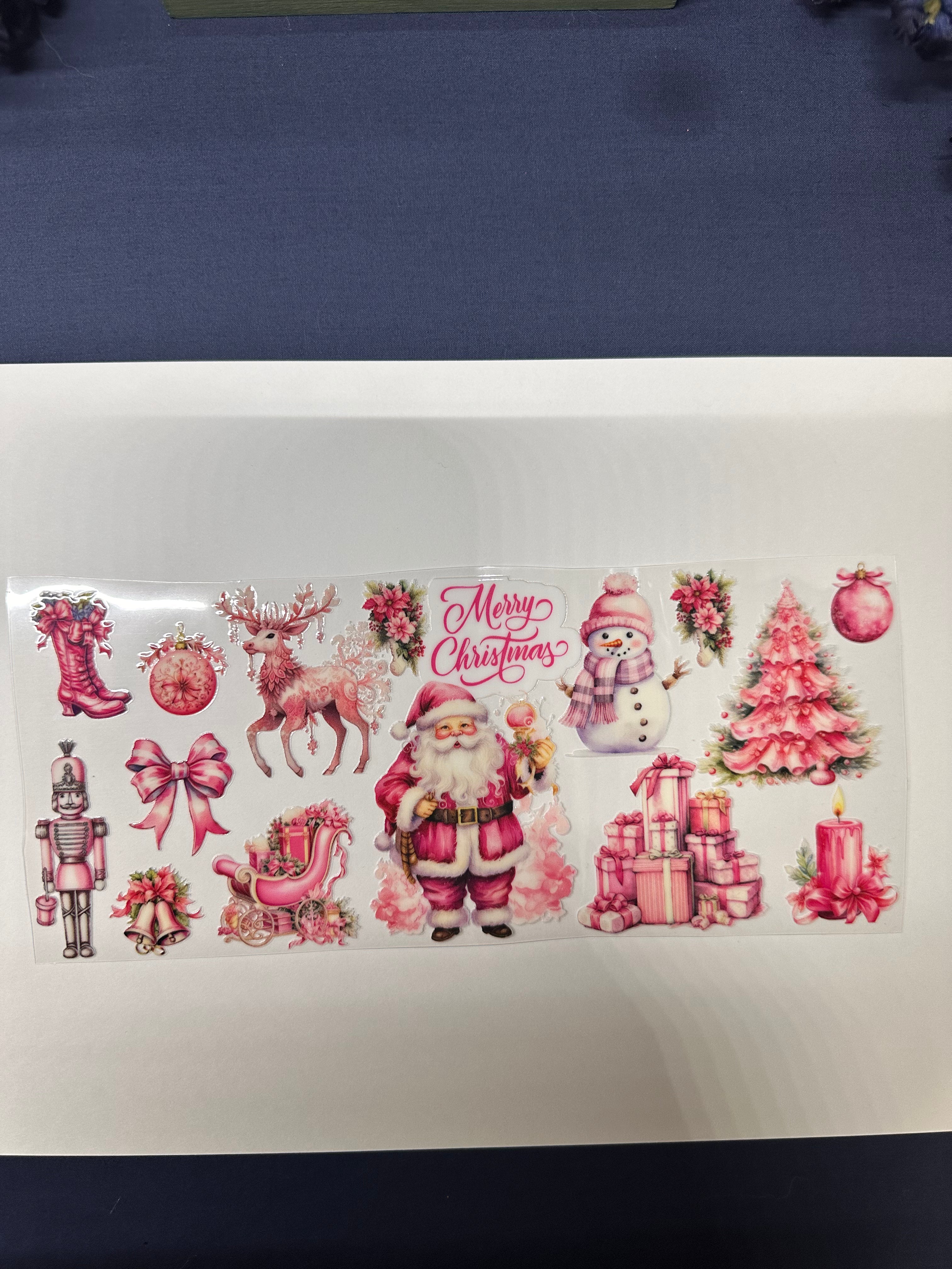 260  Pink Merry Christmas Santa