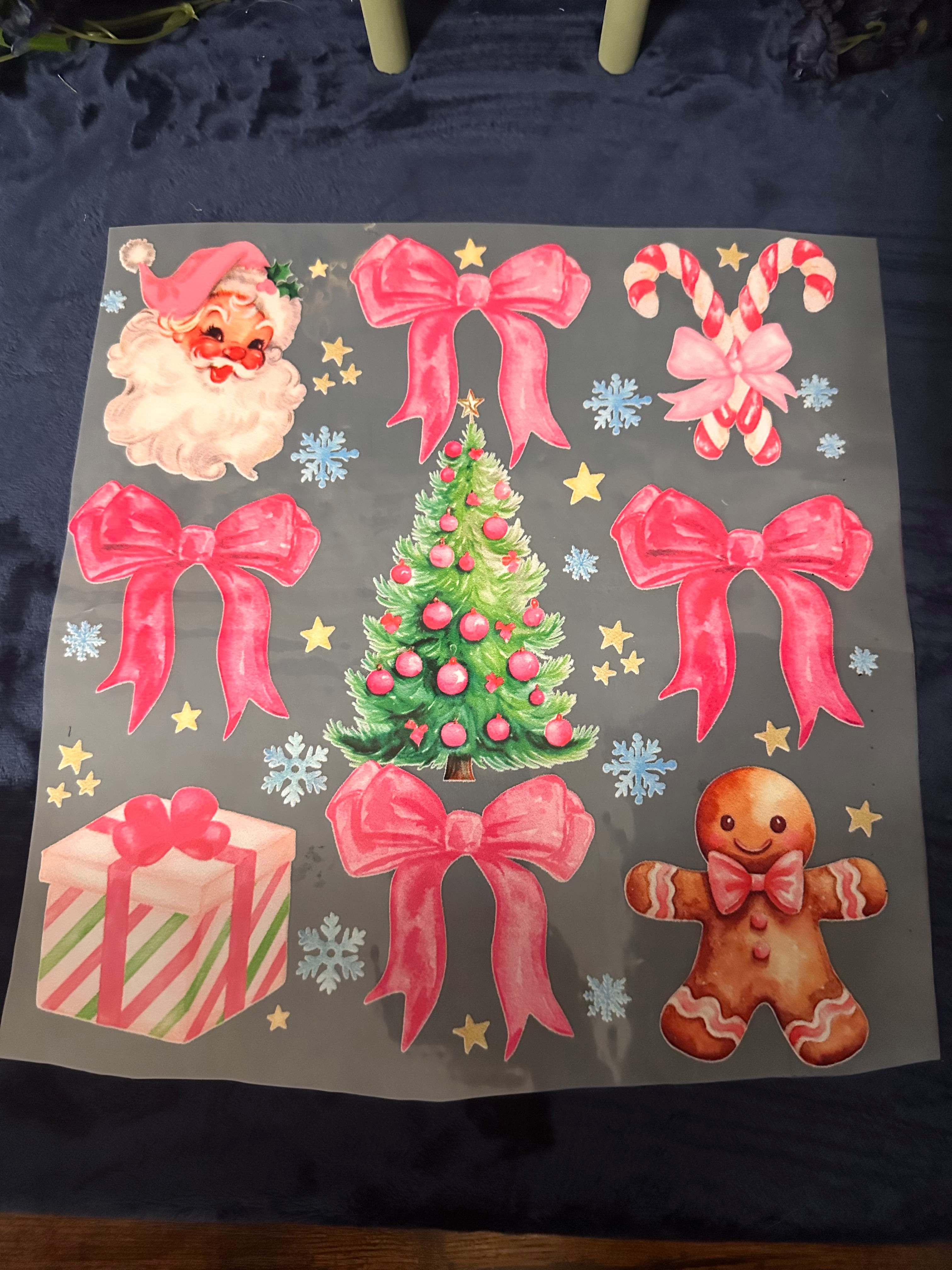 1003 Santa/Pink Bows