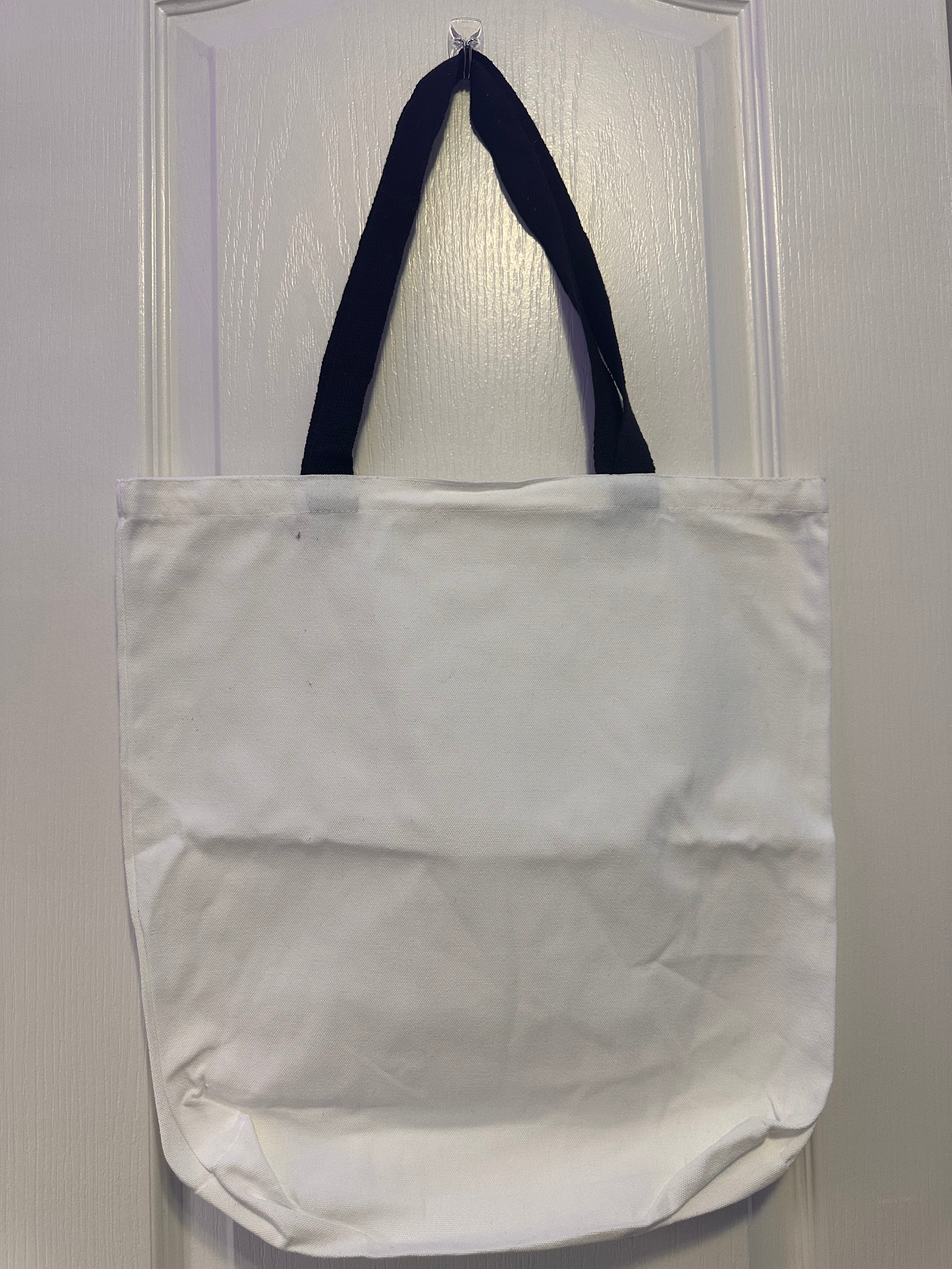 White Canvas Tote Bag 15.5x 16.5