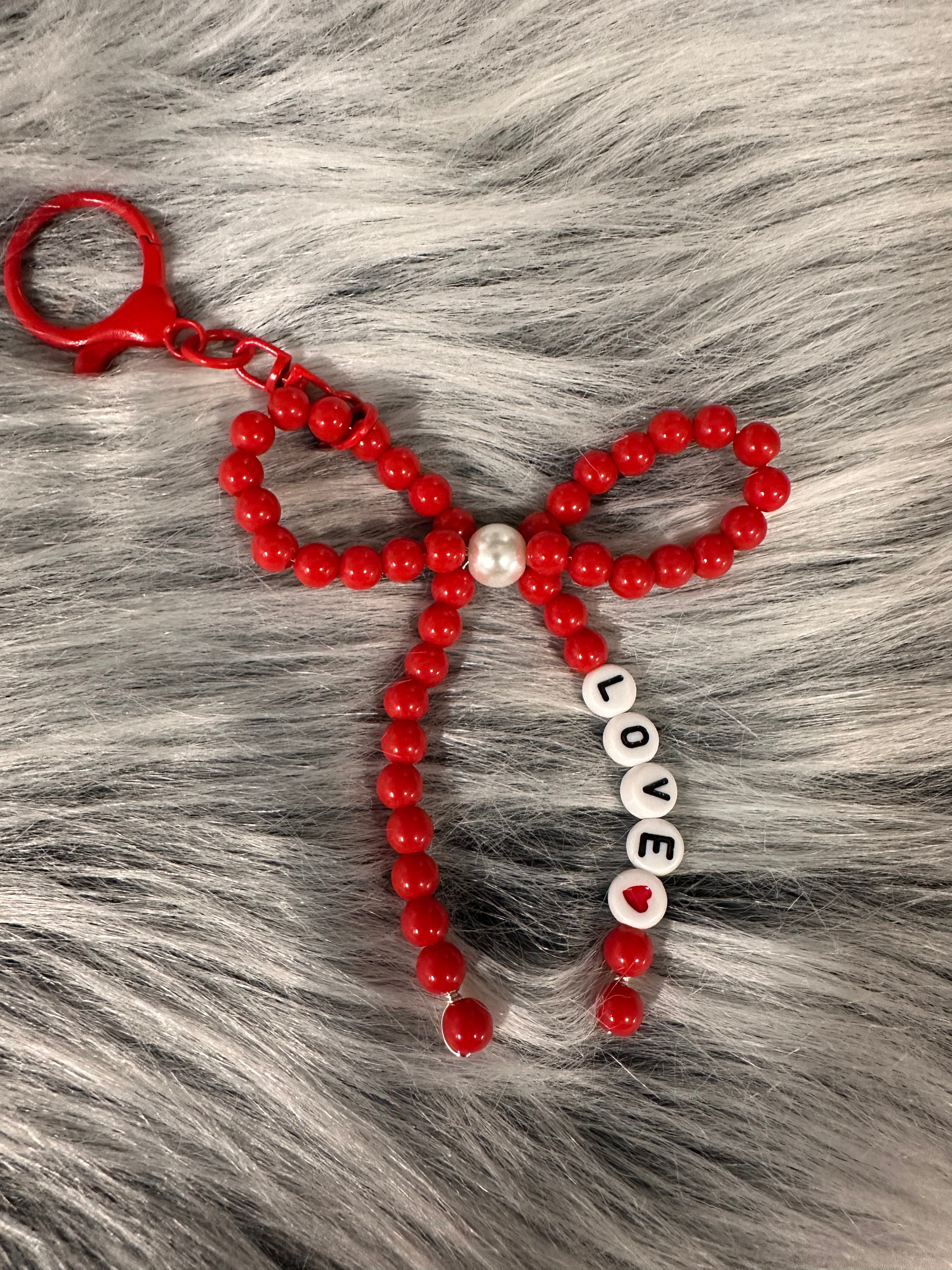 Red "Love" Bow Charm/Keychain