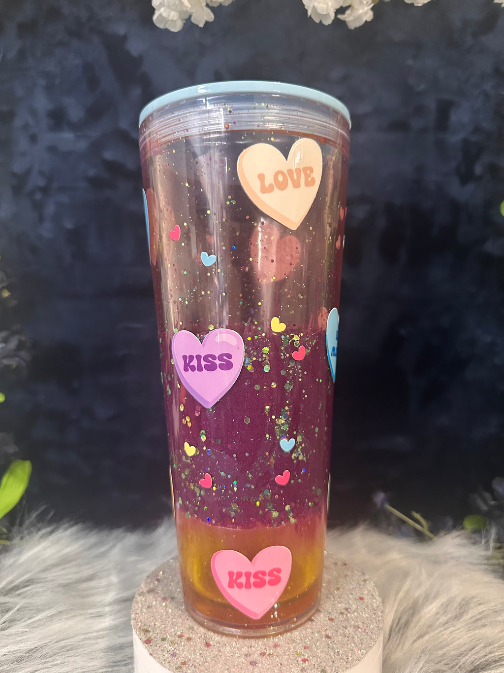 Tri Lava Drip Valentines Tumbler