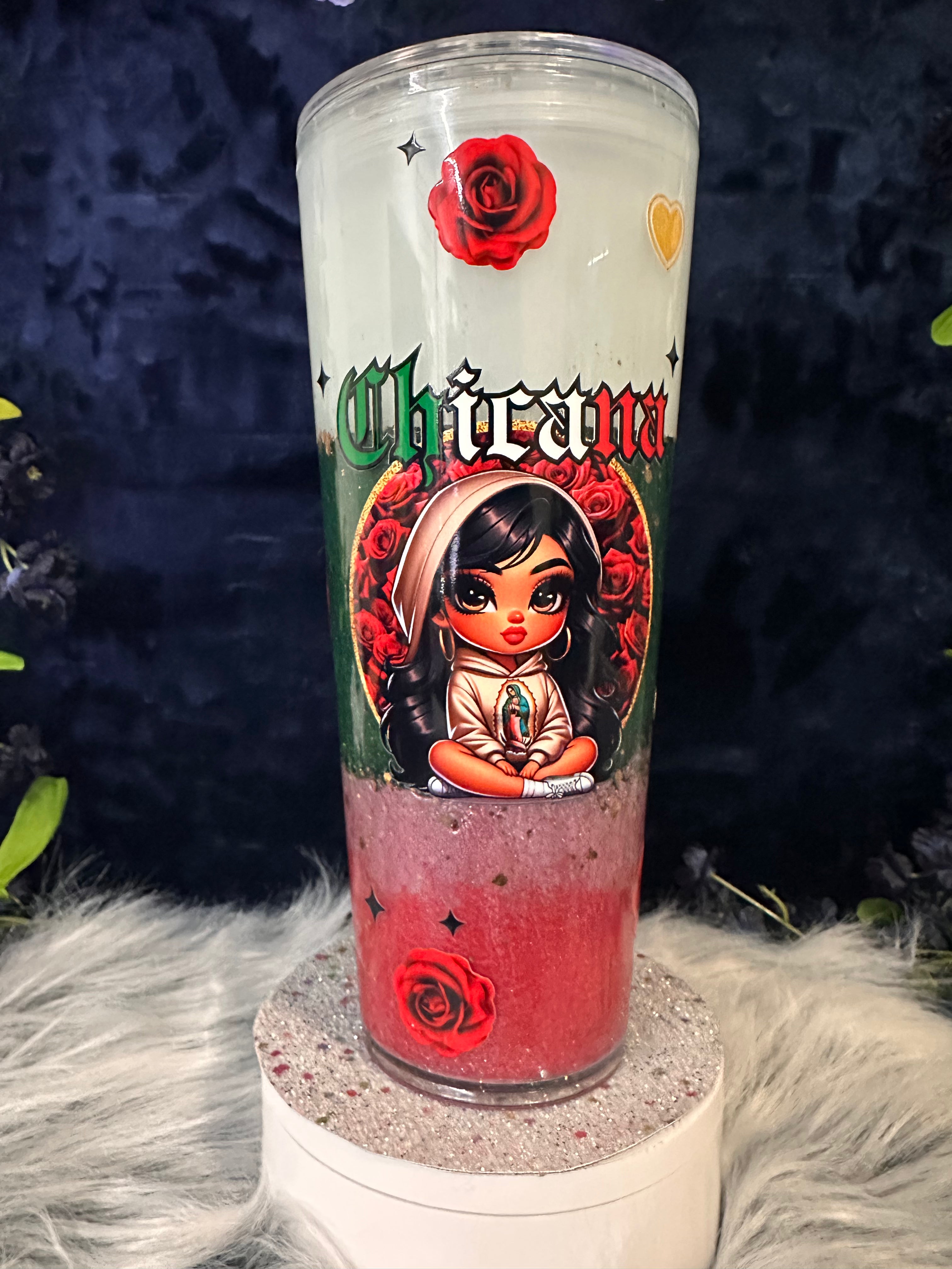 Tri Lava Drip Chicana Tumbler