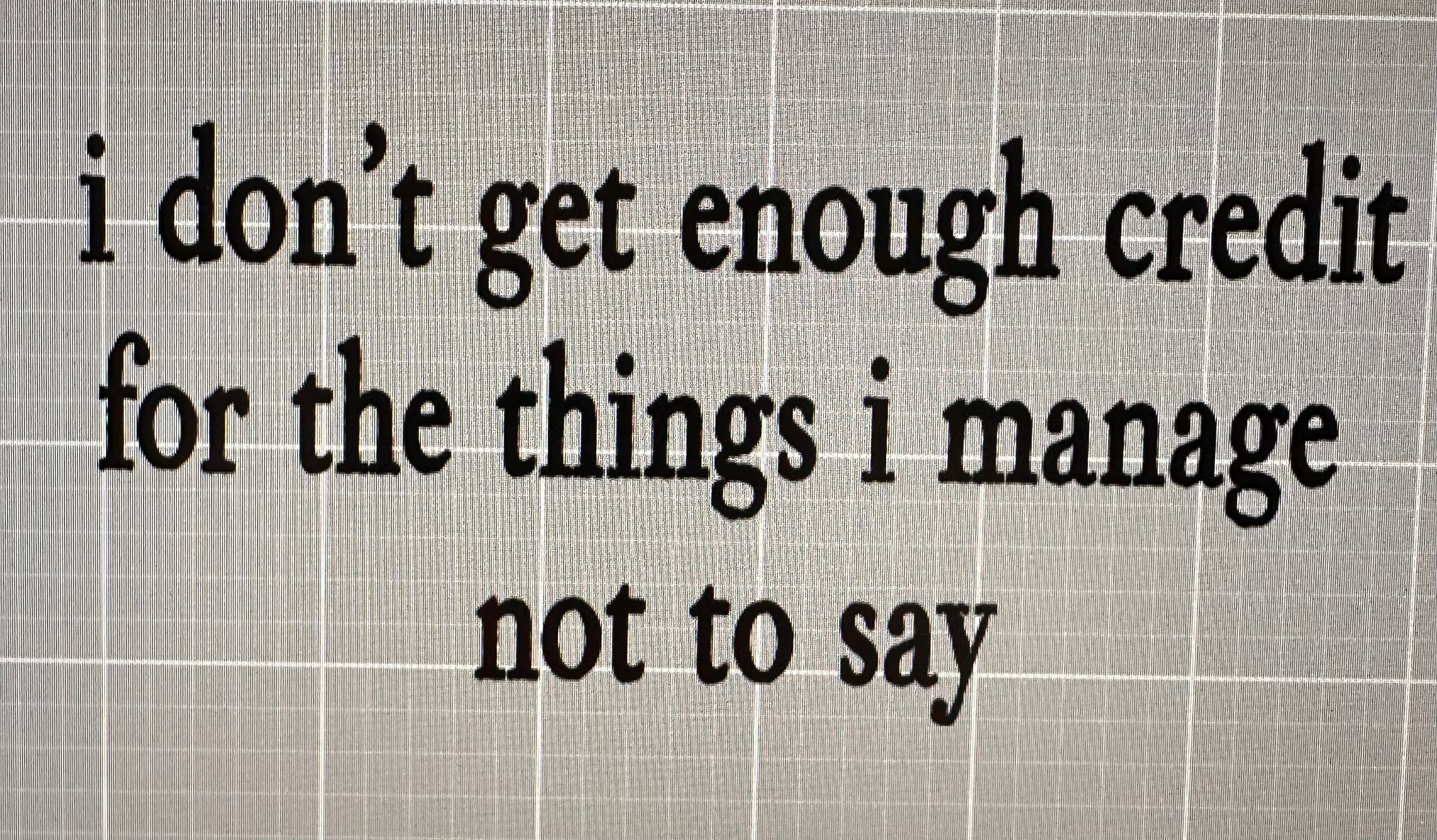 I don't get enough credit