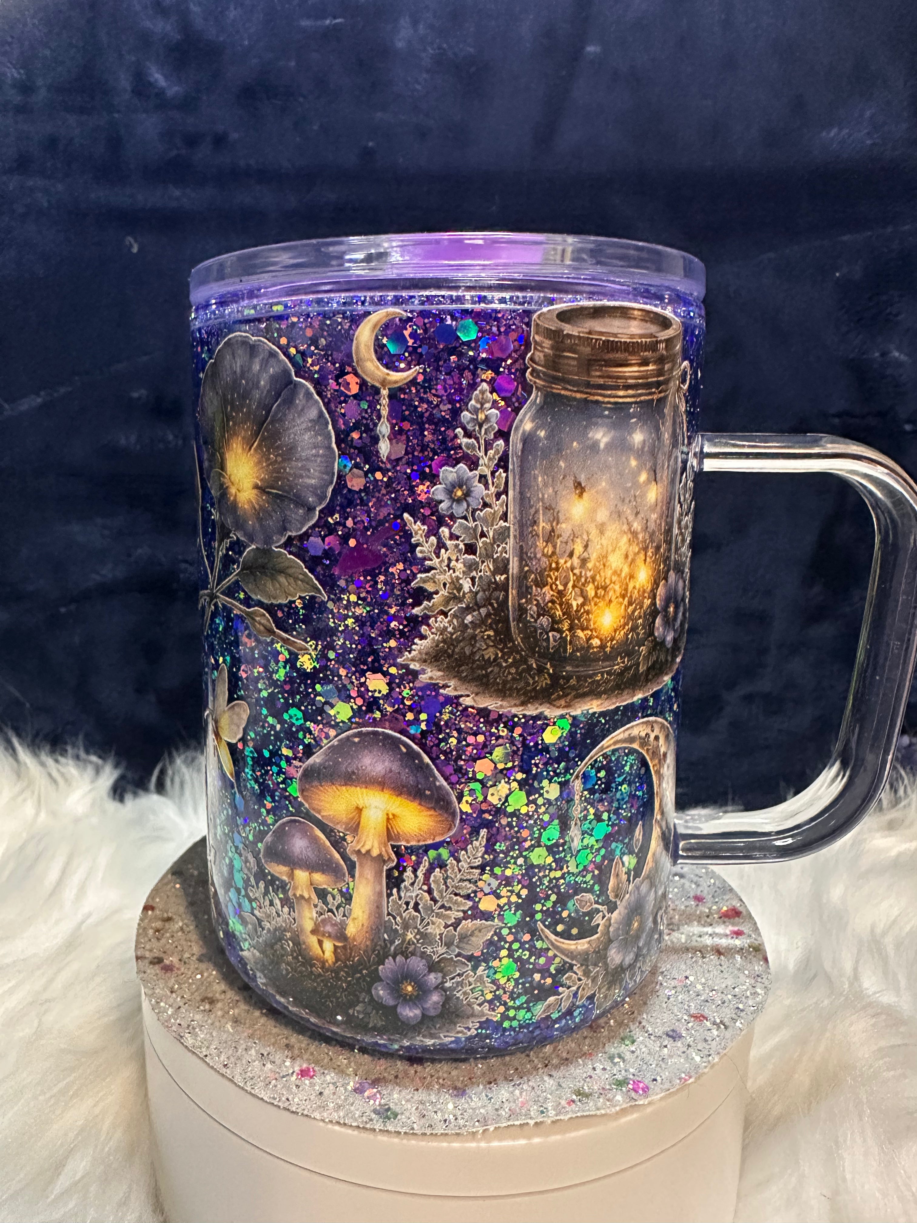 17oz Acrylic Coffee Mug Fairies in Mason Jar