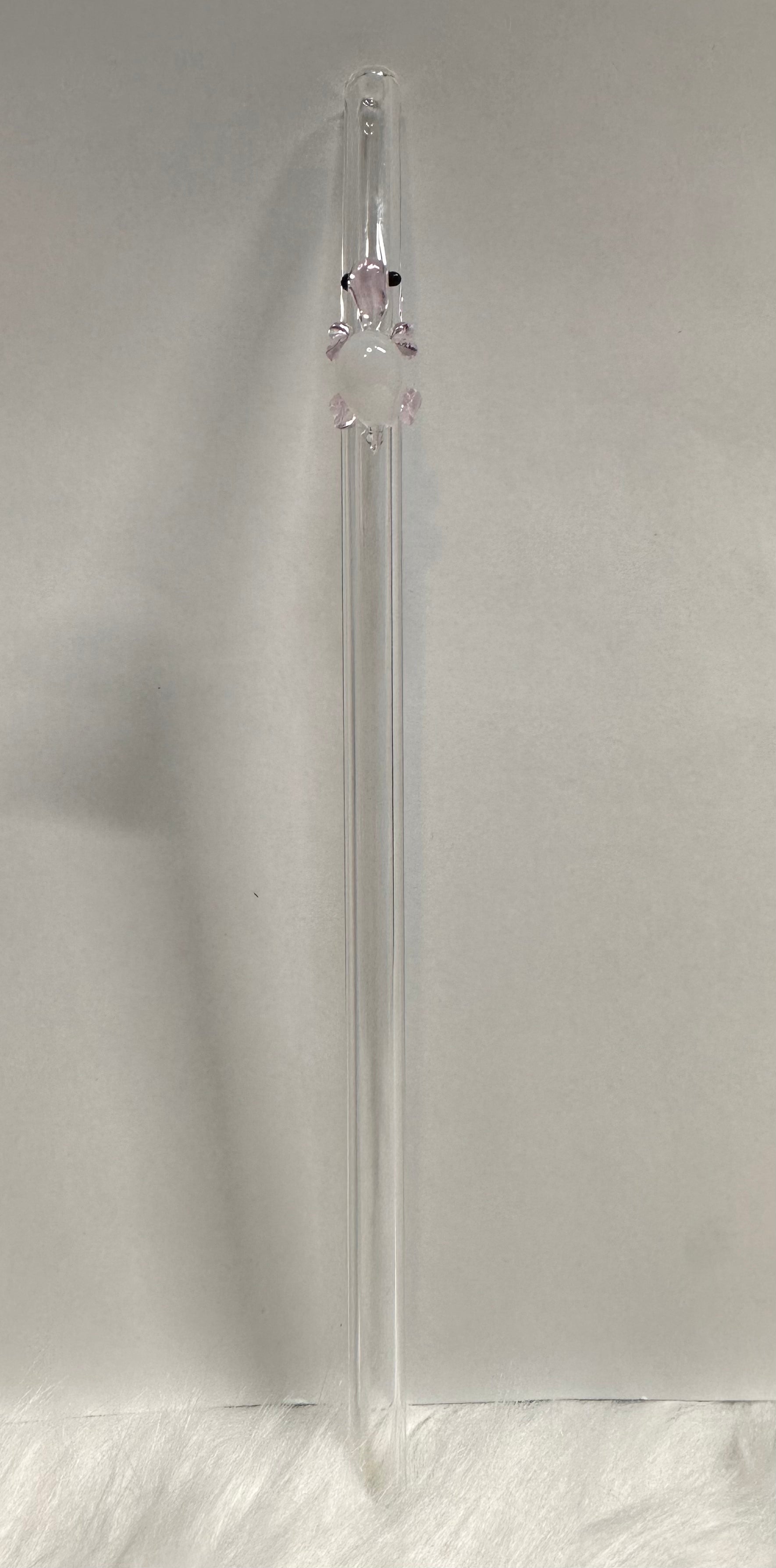 16oz Pink Turtle Glass Straw