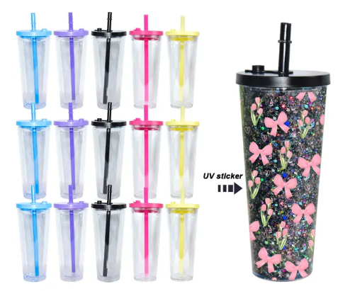 24oz Leak Proof Lids Snow Globe Tumbler